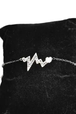 Bracelet ondes d'amour du coeur Argent