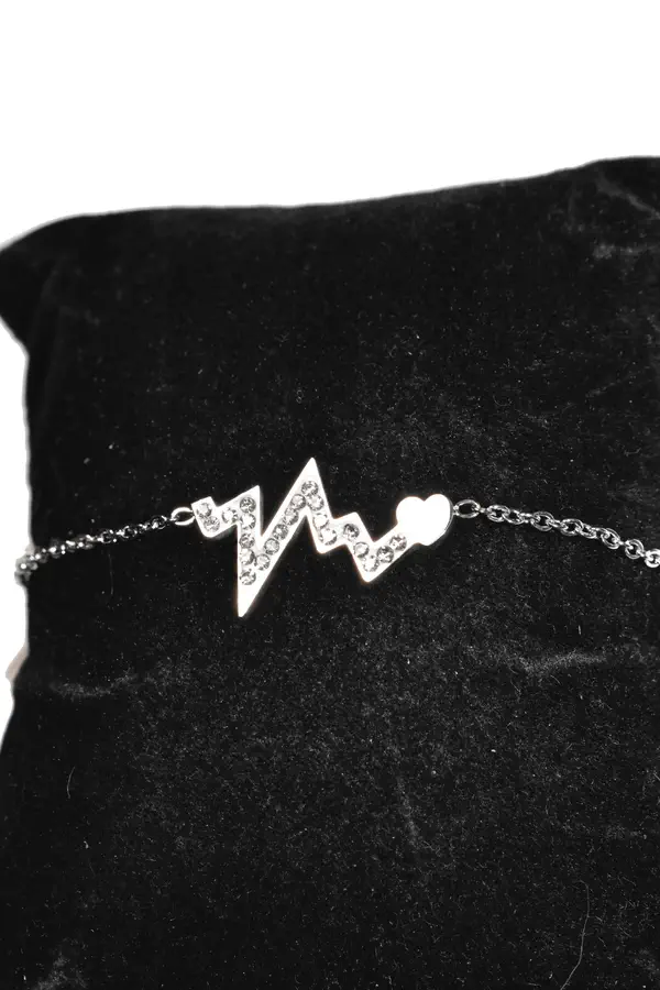 Bracelet ondes d'amour du coeur Argent