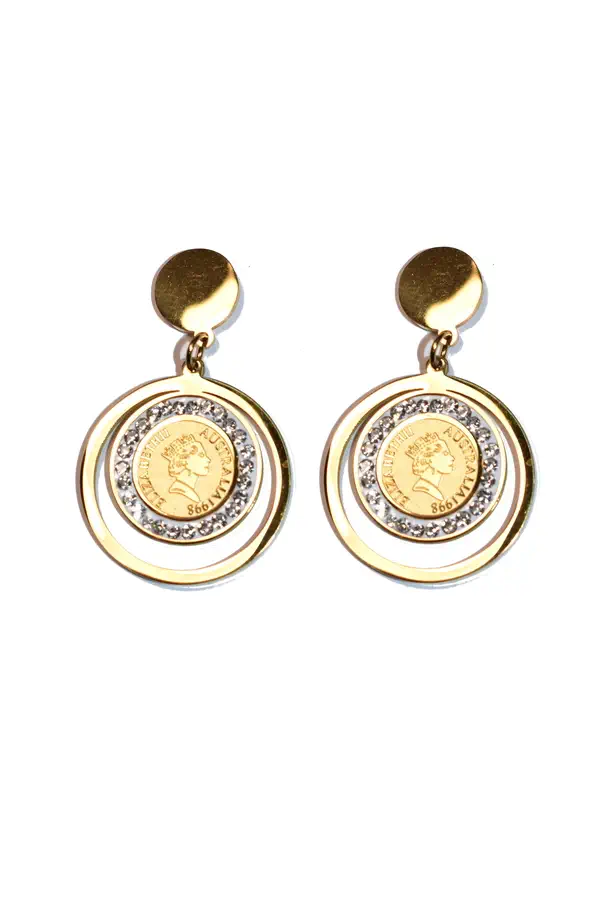 Boucle-d-oreille reine Elizabeth Or