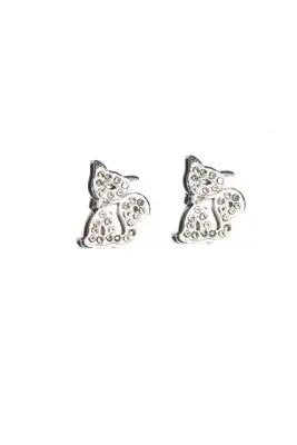 Boucle-d-oreille chat Argent 3DA00F 