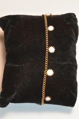 Bracelet soleil en émail Or