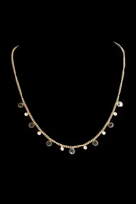 Collier soleil en émail Or