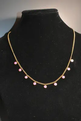 Collier soleil en émail Or