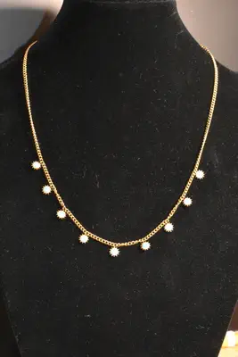 Collier soleil en émail Or