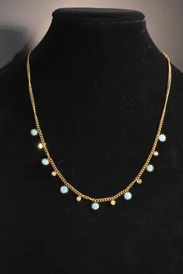 Collier soleil en émail Or