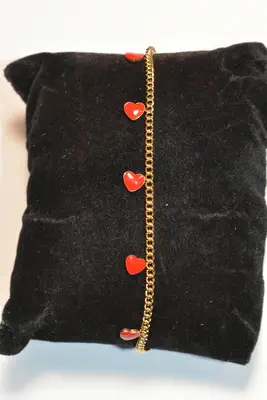 Bracelet Coeur en émail Or