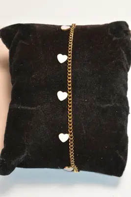 Bracelet Coeur en émail Or