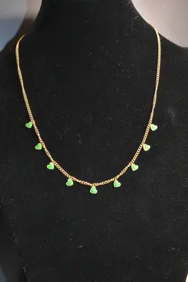Collier Coeur en émail Or
