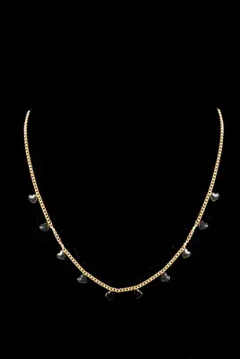 Collier Coeur en émail Or