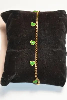 Bracelet Coeur en émail Or