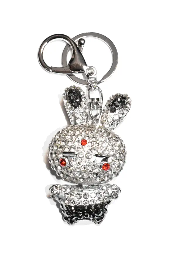 porte-cle lapin Argent