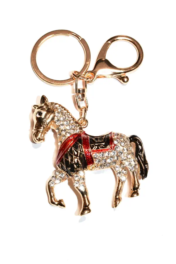 porte-cle cheval Or