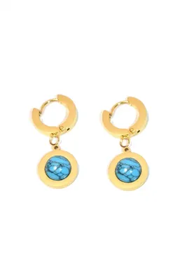 Boucle-d-oreille turquoise Or