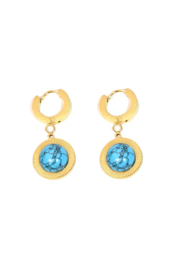 Boucle-d-oreille turquoise Or