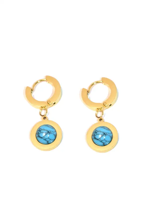 Boucle-d-oreille turquoise Or