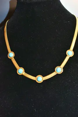 Collier turquoise Or