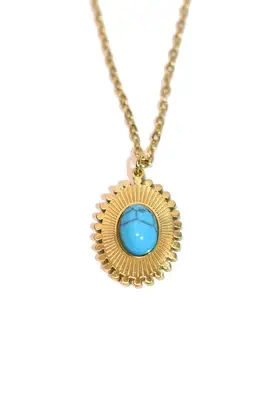 Pendentif turquoise Or