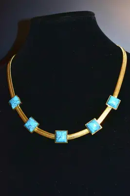 Collier turquoise Or