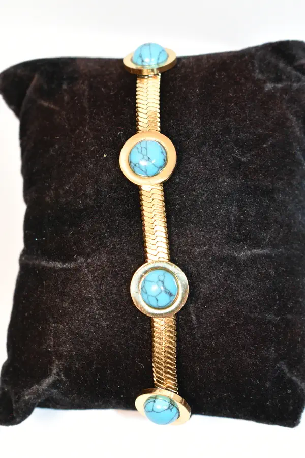 Bracelet turquoise Or