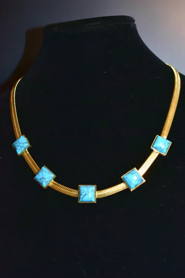 Collier turquoise Or