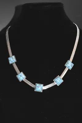 Collier turquoise Argent