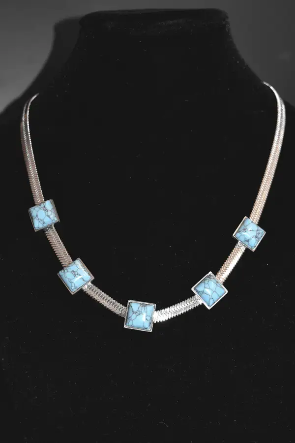 Collier turquoise Argent