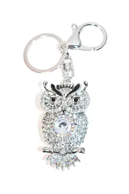 porte-cle hibou chouette Argent