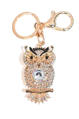 porte-cle hibou chouette Or