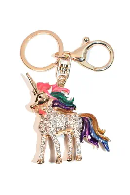 porte-cle licorne multicolore