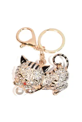 porte-cle chat multicolore
