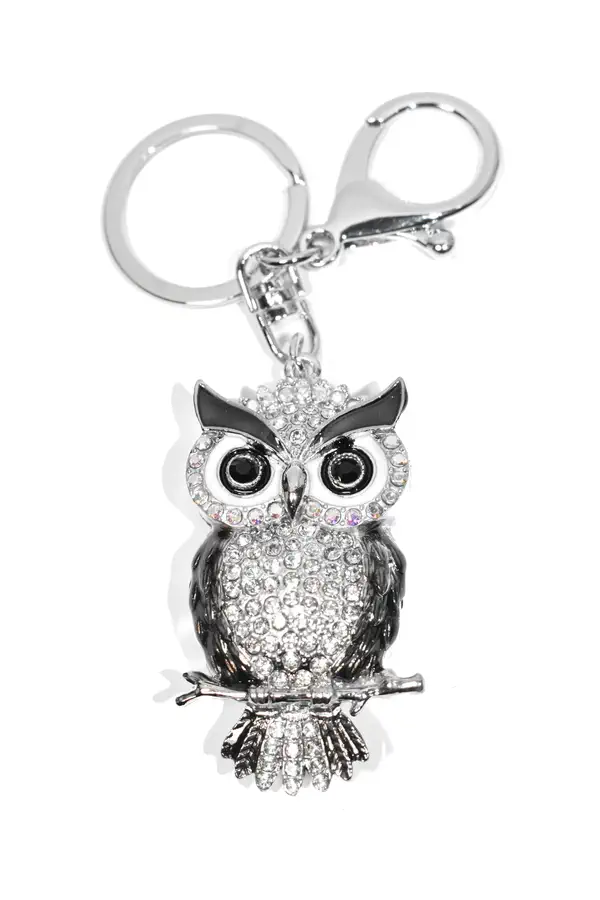 porte-cle hibou chouette Argent