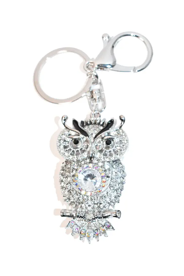 porte-cle hibou chouette Argent