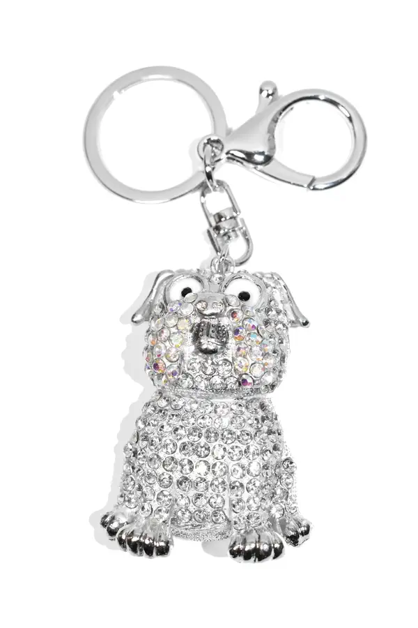 porte-cle chien Argent