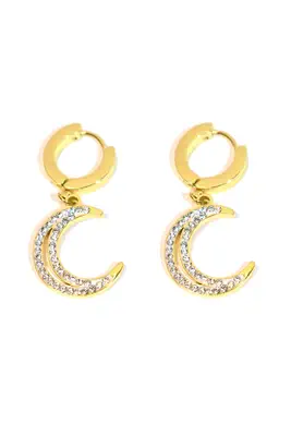 Boucle-d-oreille lune Or