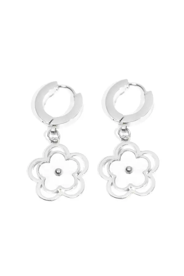 Boucle-d-oreille fleur Argent