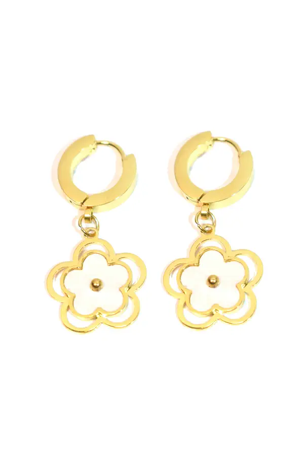 Boucle-d-oreille fleur Or