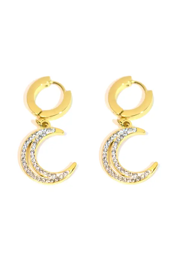 Boucle-d-oreille lune Or