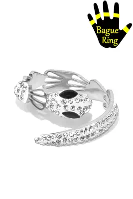 Bague taille réglable serpent Argent