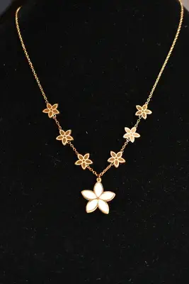 Collier fleur Or C0234B 