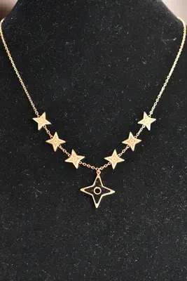 Collier shuriken étoile Or CD679B 