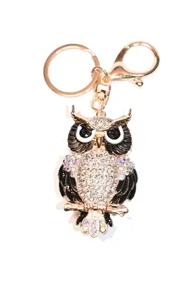 porte-cle hibou chouette Or