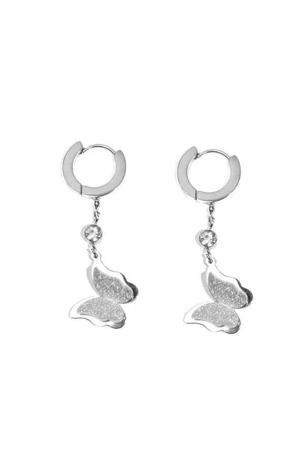 Boucle-d-oreille papillon Argent