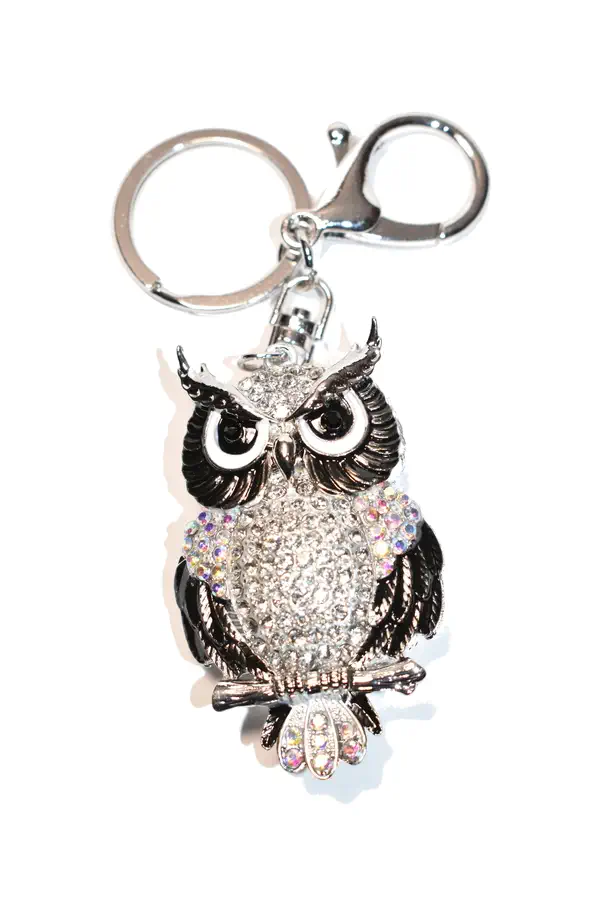 porte-cle hibou chouette Argent