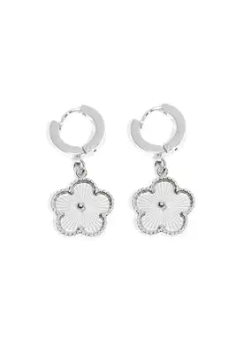 Boucle-d-oreille fleur Argent