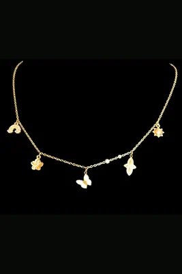 Collier papillon Or