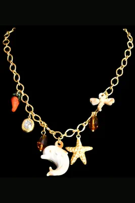 Collier breloque dauphin Or