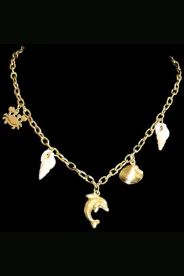 Collier breloque dauphin Or