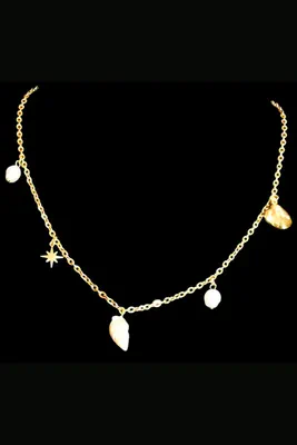 Collier breloque coquillage Or