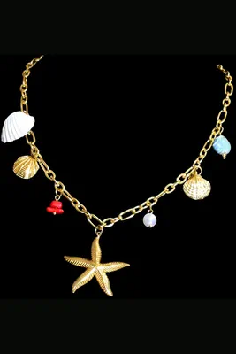 Collier breloque étoile de mer Or
