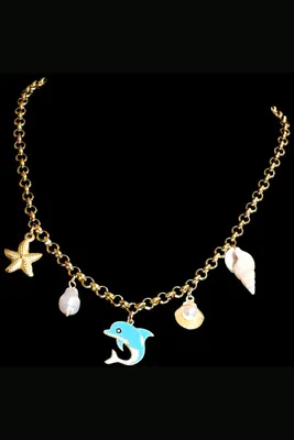 Collier breloque dauphin Or